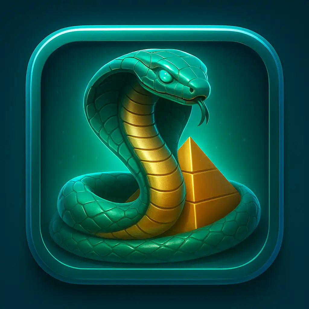 The Asp of Cleopatra slot icon with a cobra coiled around a golden pyramid