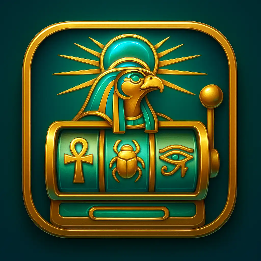 Book of Ra slot icon with the Egyptian sun god and golden rays